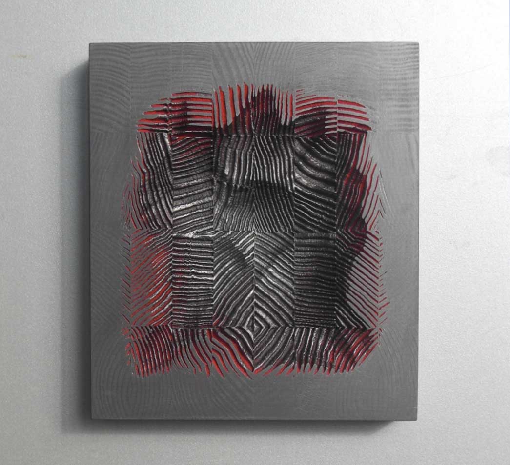 2.)	„Ohne Titel 876“ 2017, Holz Montage, 27x24x4 cm