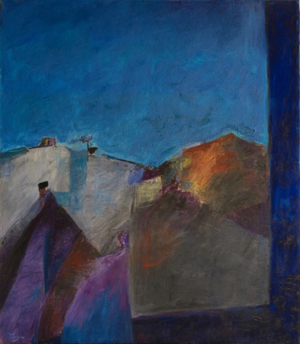 Fensterausblick, 2003, Öl auf Nessel