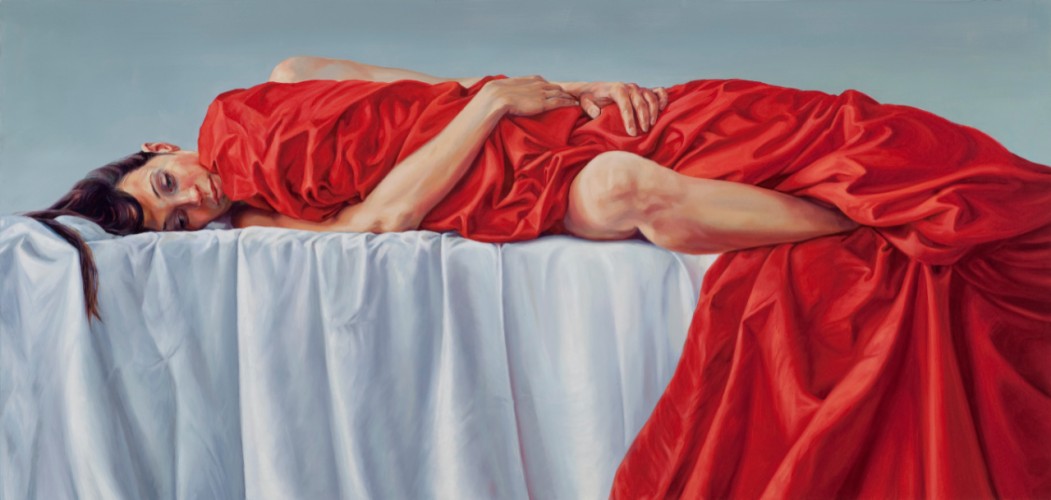 Rot Halten - 155 x 74 cm - Öl auf Holz - 